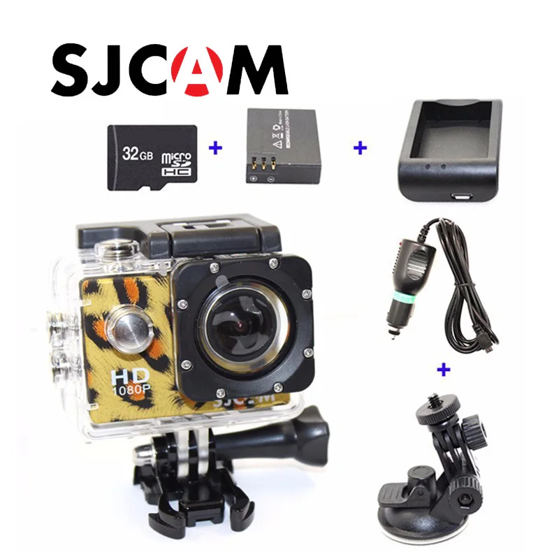 Оригинальная SJCAM SJ4000 экшн Камера+ автомобиля Зарядное устройство+ держатель+ Батарея Зарядное устройство+ дополнительный Батарея+ флеш-карты памяти TF 32 ГБ для съёмок цифрового видео в качестве Камера