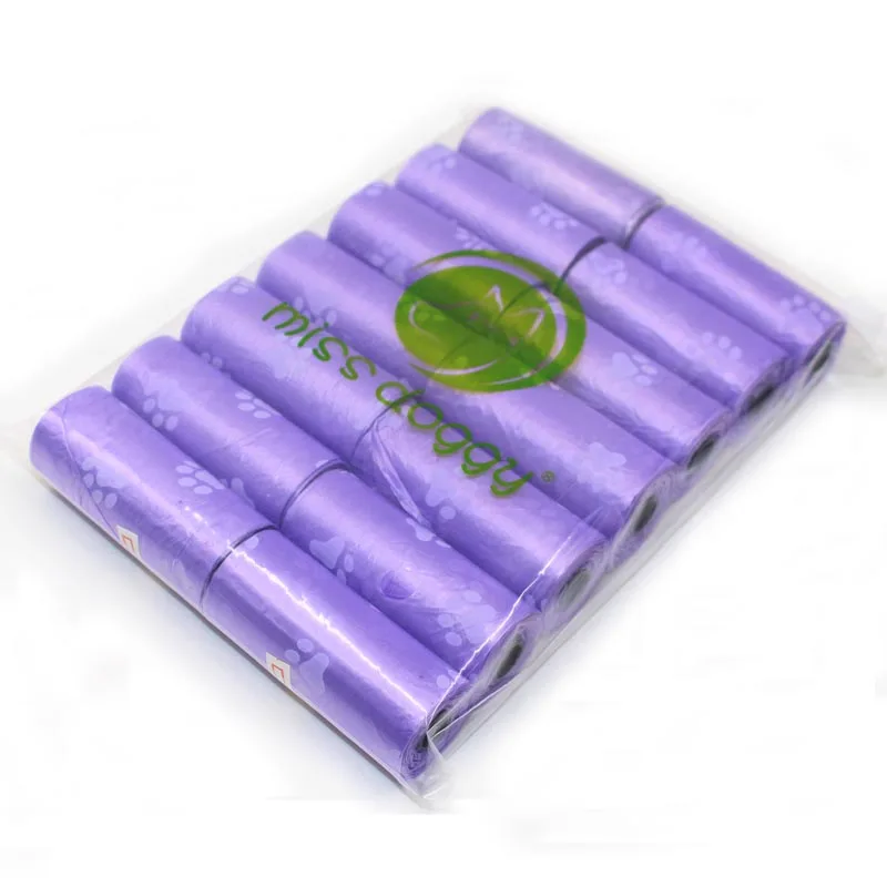 14 Rolls Dog Poop Bags Pet Waste Garbage Bags Outdoor Carrier Holder Dispenser