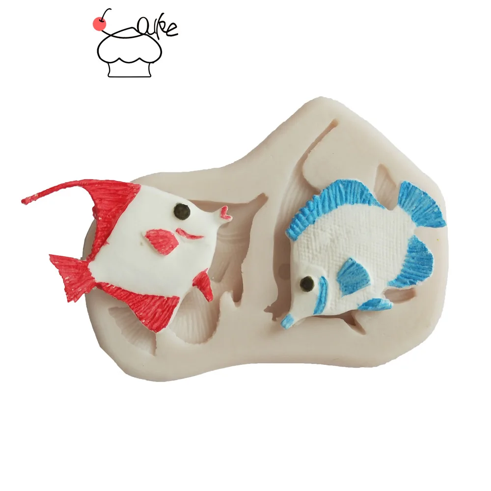 

Aouke Tropical fish Decorating Molds Cake Silicone Mold Sugarpaste Candy Chocolate Gumpaste Clay Mould J148