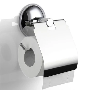 

Bathroom Toilet Roll Paper Holder Vacuum Suction Cup Stainless Steel Wall Mount