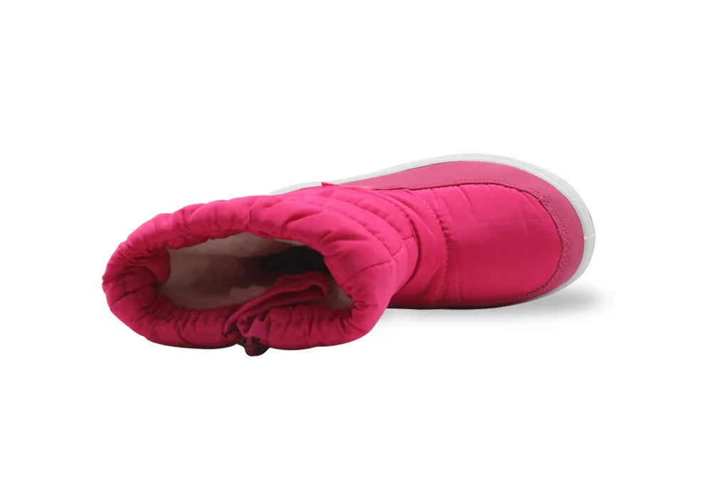 Apakowa/детские ботинки для маленьких девочек; зимние ботинки; детская теплая плюшевая Водонепроницаемая зимняя обувь на молнии для-20 градусов