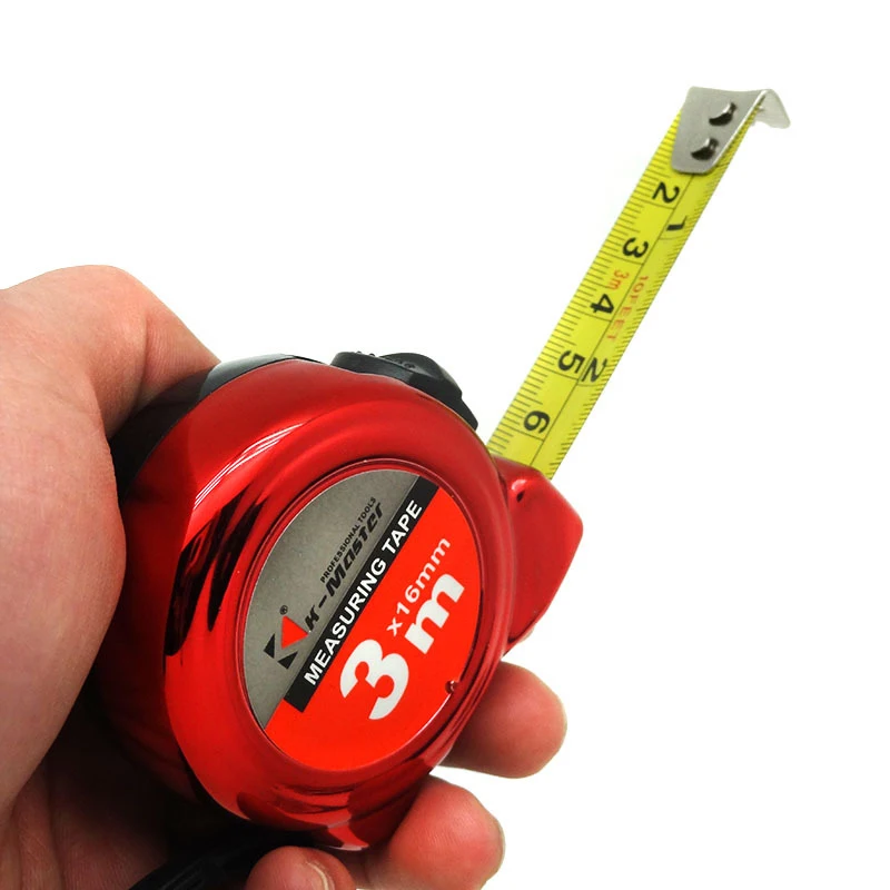 High Quality 3M*16mm Red Measuring Tape Woodworking Tool High Wear Tape Measures Resistant