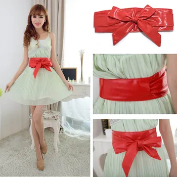 

Droppshiping Women Lady Dress Belt Bowknot PU Leather Decoration Waist Strap Fashion Waistband dg88