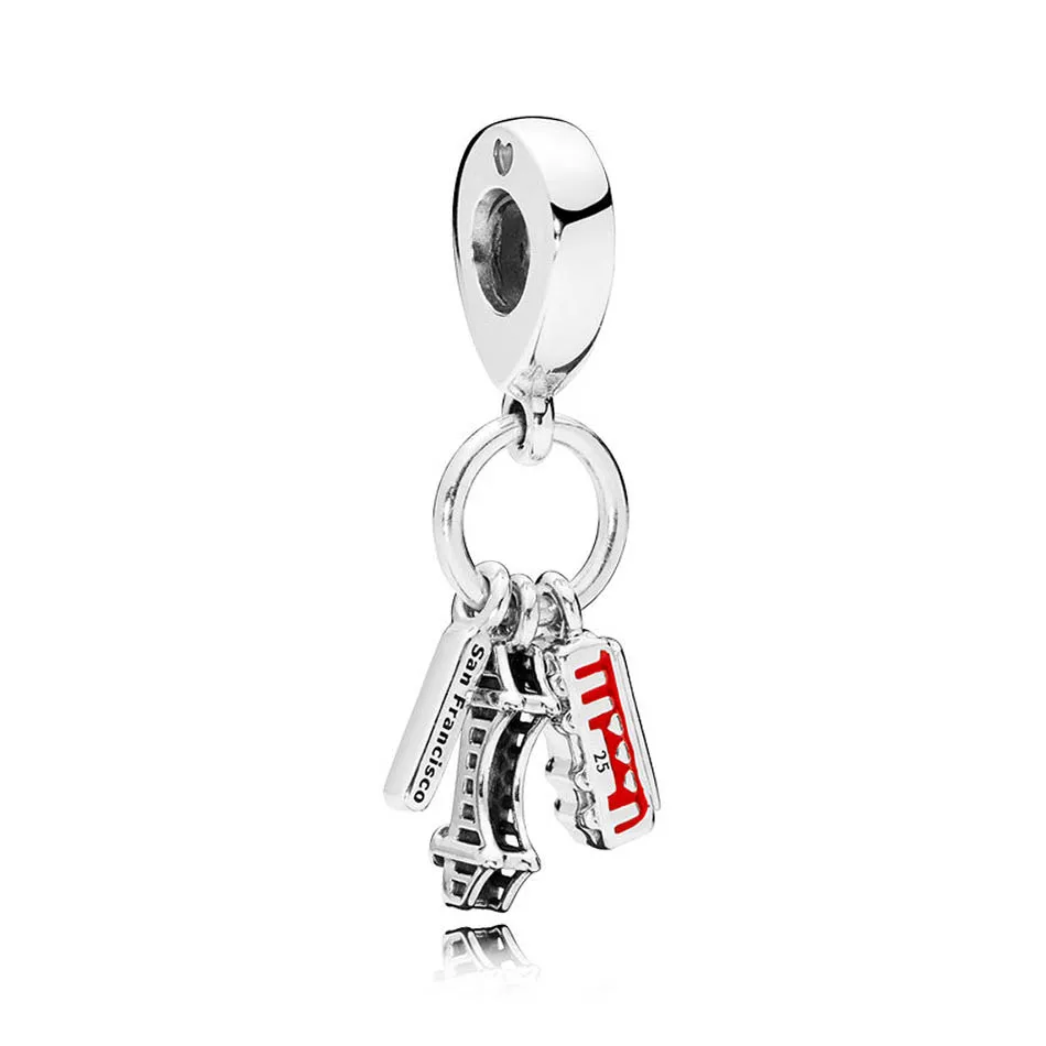 

Authentic 925 Sterling Silver Enamel San Francisco Highlights Pendant Charm Fit Pandora Bracelet Bangle For Women DIY Jewelry