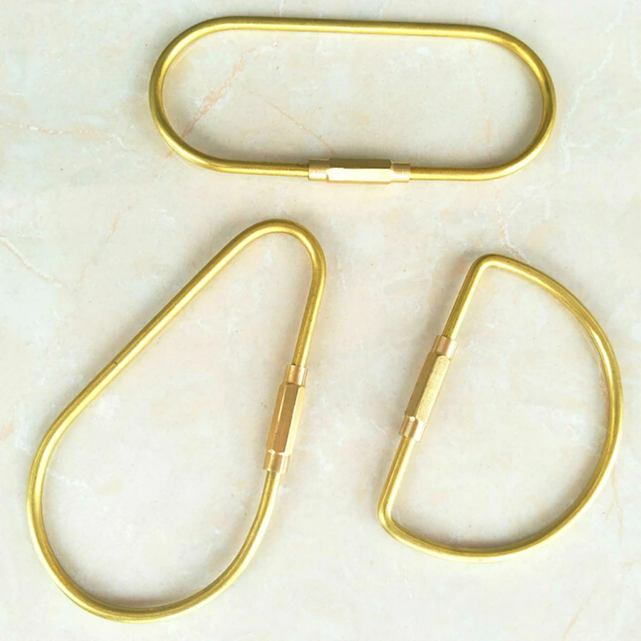 D type Multi purpose Carabiner Creative Brass Semi Circular Keychain