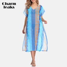 Charmleaks, женский пляжный накидка, кафтан, бикини, шифон, кисточка, накидка, прозрачный купальник, женский купальник, сексуальный купальник