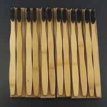 DR. PERFECT 12 шт. тонкая черная изогнутая стильная зубная щетка бамбуковая Белая Щетина зубная щетка мягкая щетина бамбуковое волокно деревянная ручка