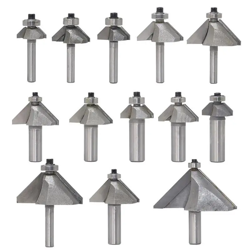 

11 Sizes Wood Router Bit for Woodworking Tool Mill Trimmer Engraving Cleaning Flush Trim Milling cutter Corner Round Over Bits