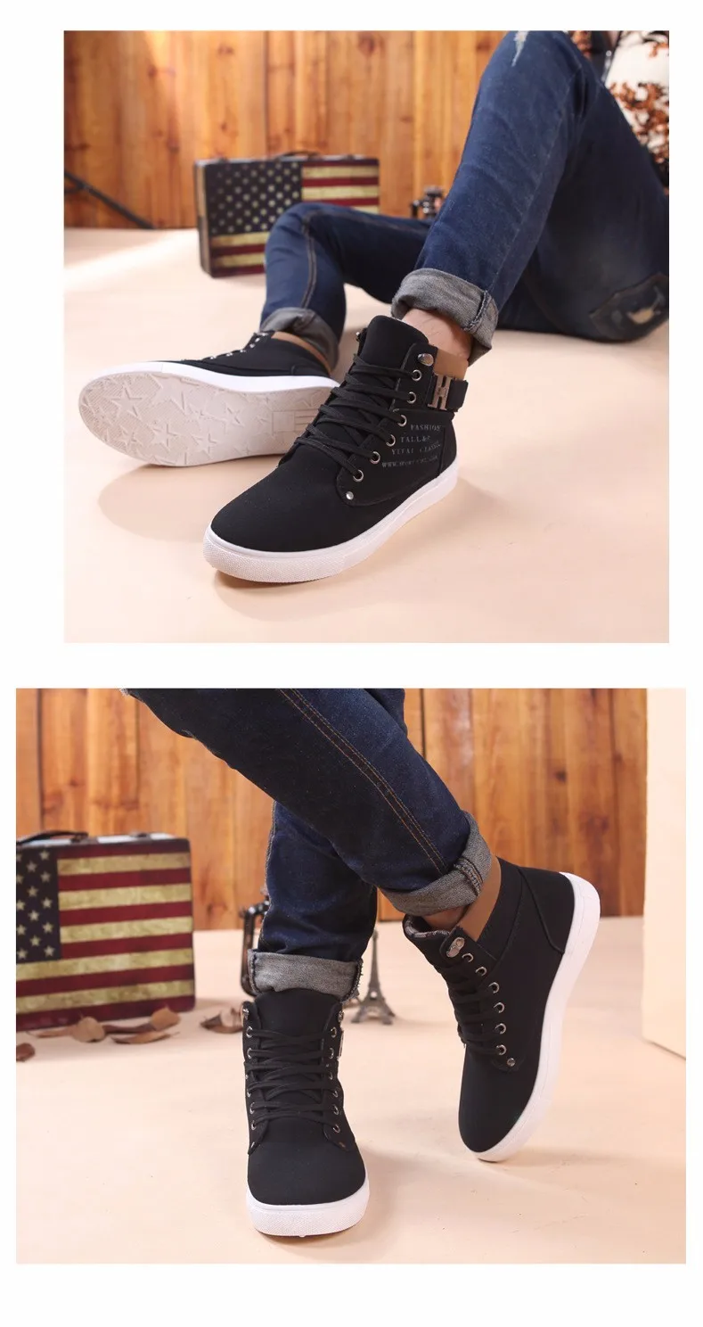 New fashion Nice men shoes winter high top lace up casual ankle autumn flock men shoes British style casual shoes ET09 (10)