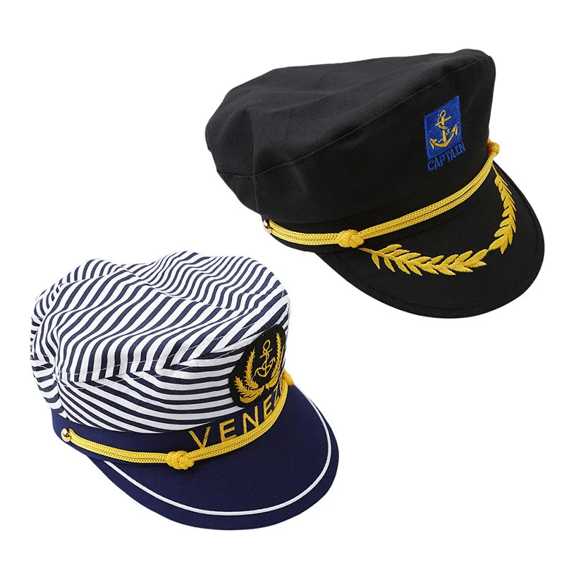 Decorative White Hat Skipper Sailors Navy Captain Military Cap Adult