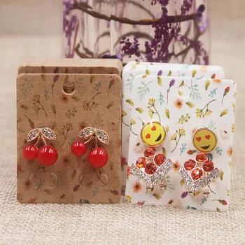 

5x4cm flower styles 2pairs stud earring card Dreamcatcher cute earring display card Thank you earring package card 200pcs/lot