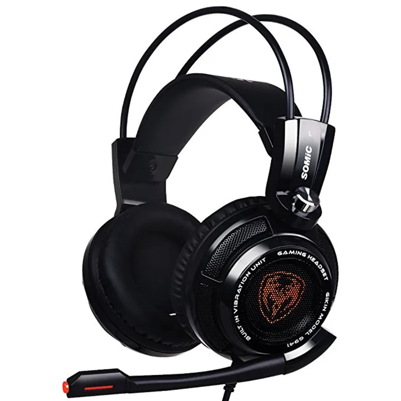 Somic G941 7.1 Virtual Surround Sound Gaming Headset USB Vibration Game Headphone LED Light with Microphone for Computer pc Game