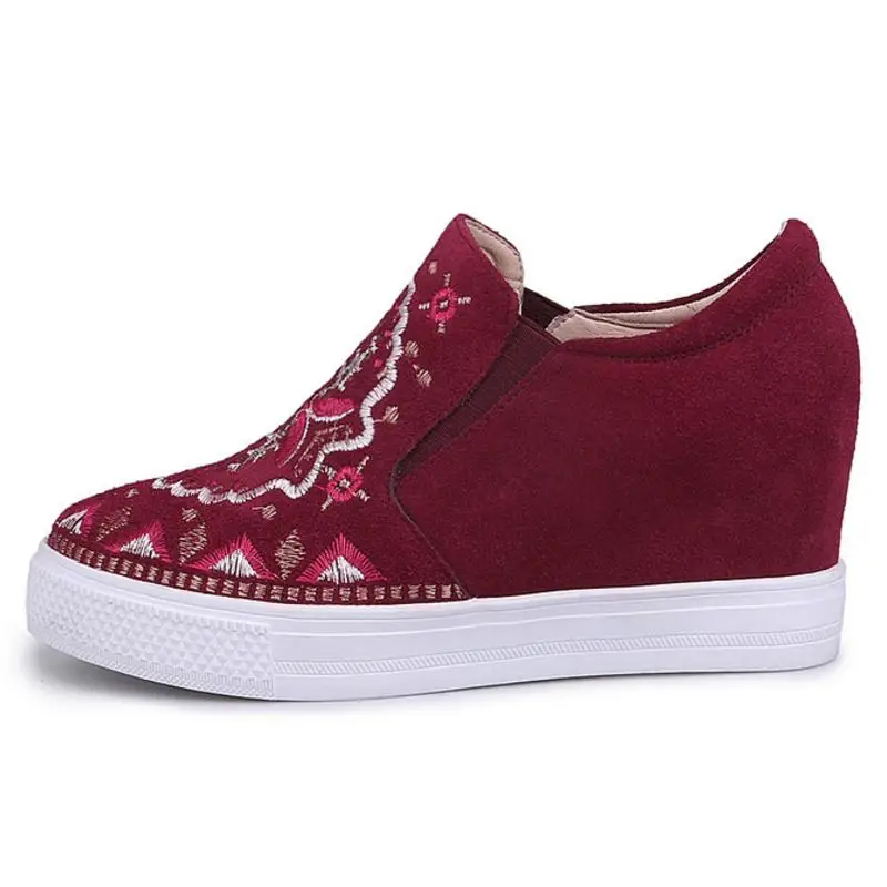 Croissante Lady Talons Mode Footwears Hauts Pompes À Taille Chaussures Dames En rouge Véritable gris Hauteur 34 Fleur Vulusvalas Sexy Cuir 39 Noir Femmes 7Yw66Z