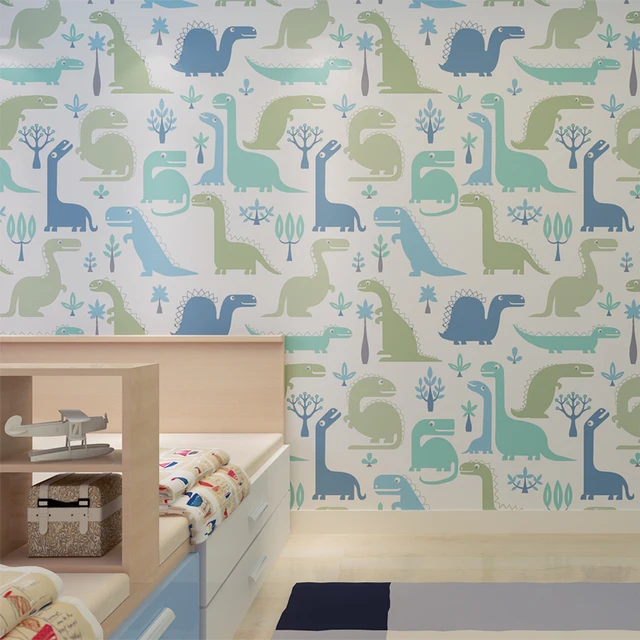 Aliexpress.com : Buy HANMERO High Quality Soundproof Wallpaper HANMERO High Quality Soundproof Wallpaper Cartoon Dinosaur Pattern Kids Wallpaper Bedroom Decoration QZ0427 - Aliexpress.com : Buy HANMERO High Quality Soundproof Wallpaper