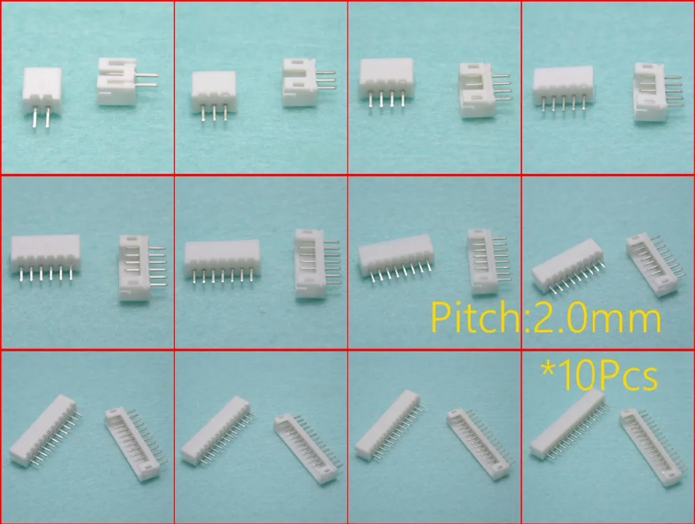 

2.0mm Pitch PH Connector Header Connector Wire Connectors Adaptor 2P 3P 4P 5P 6P 7P 8P 9P 10P 11P 12P 13P 14P 15P 16P