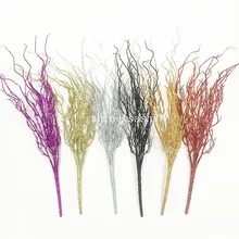 47 см Золотой Серебряный Блестящий блестящий цветок ветви Eulaliopsis binata искусственная сушеная трава позолоченная трава Рождественский цветок