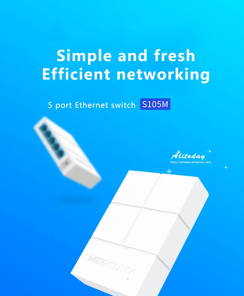 MERCURY S105M Мини Быстрый Ethernet-коммутатор, 5 Порты и разъёмы Настольный Ethernet сетевой коммутатор концентратор 10/100 Мбит/с