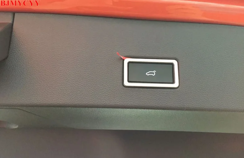 BJMYCYY Автомобильный багажник Электрический переключатель ключ из нержавеющей стали декоративная рамка для Volkswagen T-ROC T ROC аксессуары