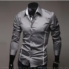 Рубашка отрезная торговля идеальный тонкий край мужская с длинными рукавами 590230 индивидуальность