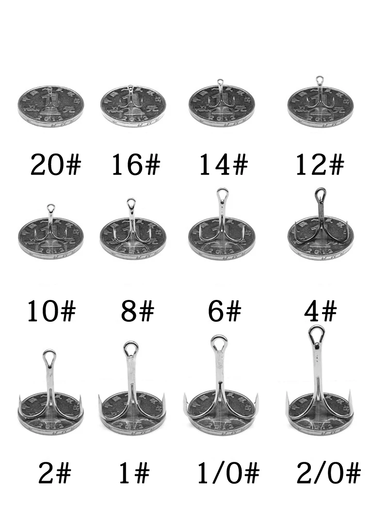 50 шт./лот тройной рыболовный крючок в ящик для хранения заточенные тройной крючок Размеры 2/4/6/8/10 колючей крючок серебро/черный Цвет X235