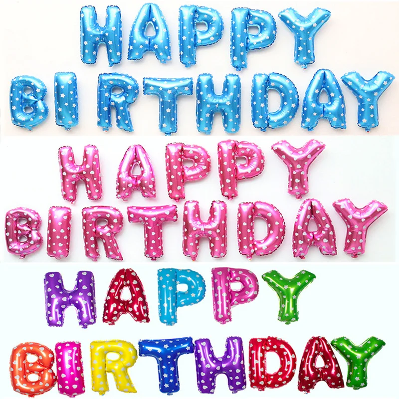 

16 inch Happy Birthday Letter decoration Crafts Bachelor party Decorative balloon Letters Miniatures for Home room gifts