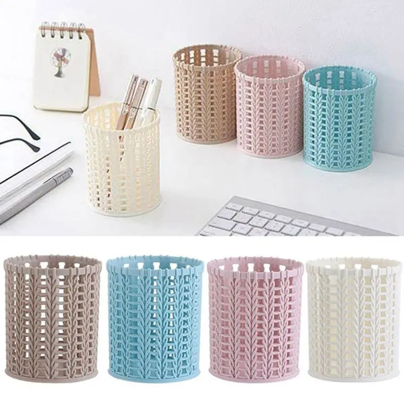 

Multi-function Cylinder Hollow Pen Pot Holder Simple Scissors Sunglasses Makeup Brush Container Stationery Organizer Desk Tidy