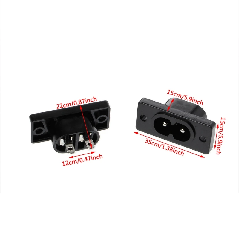 Новинка, 5 шт./1 комплект, IEC320 C8, штепсельная вилка, черный, 2 разъема, штепсельная вилка, входная розетка переменного тока, 250 в, а, горячее Электрооборудование
