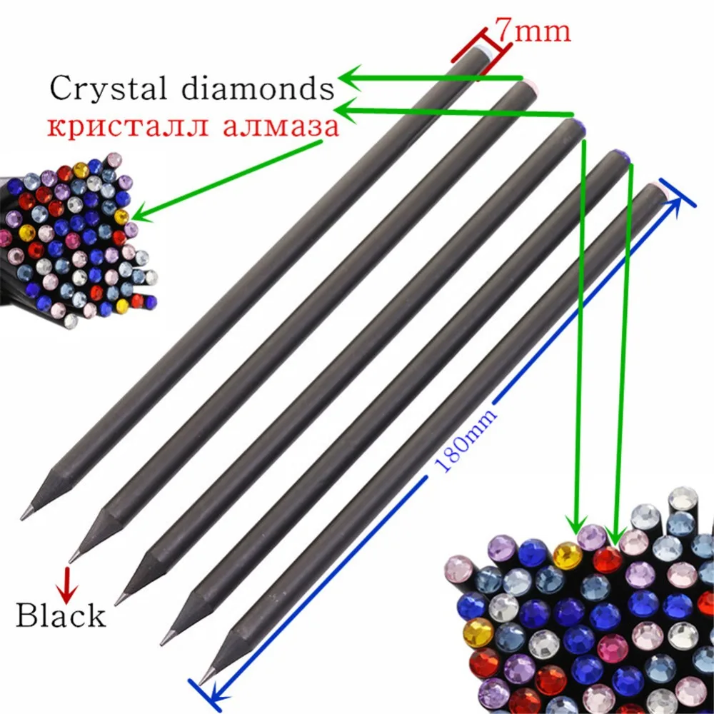 100 шт HB Алмазный цвет карандаш черный Заправка канцелярские принадлежности для рисования милый деревянный карандаш