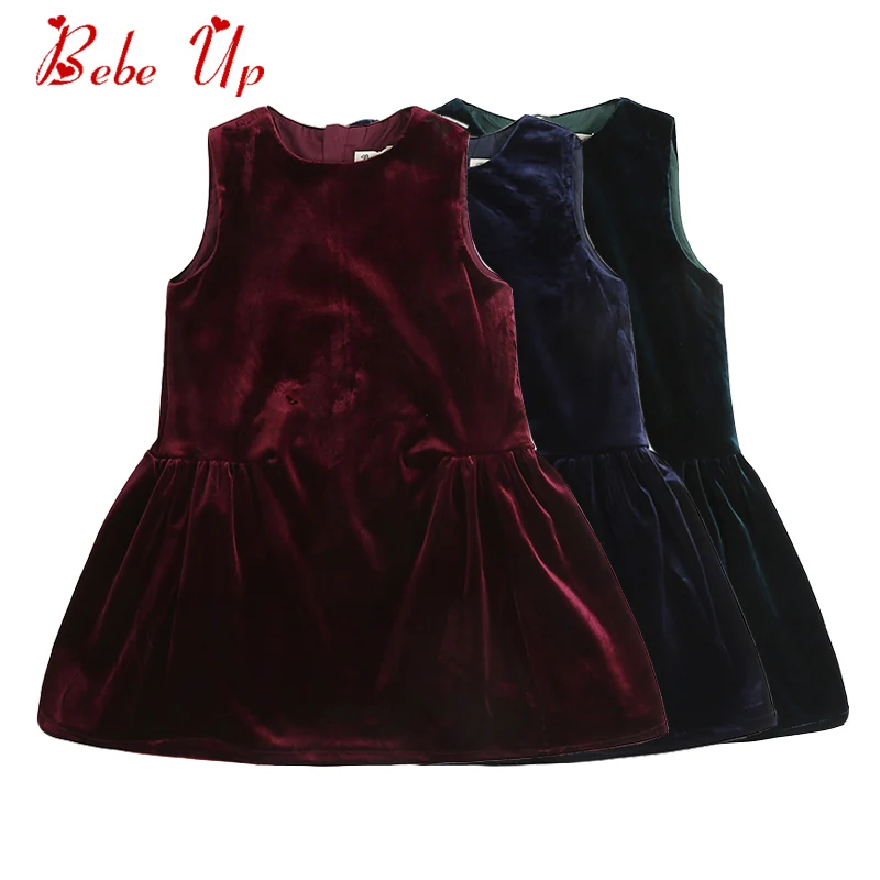 

Toddler Girl Winter Velvet Princess Dress Sleeveless Kids Fashion A-line Dress Children Elegant Autumn Party Frocks Clothing