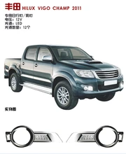 ABS chrome lampshade LED front fog fog box Car styling for 2011 Toyota HILUX VIGO