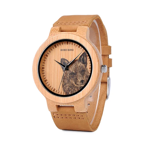 BOBO BIRD, бамбуковые часы для мужчин, специальный дизайн, Реалистичный, УФ-принт, циферблат, деревянный циферблат, наручные часы, relogio masculino, часы, идеальный подарок - Цвет: C-P20-3