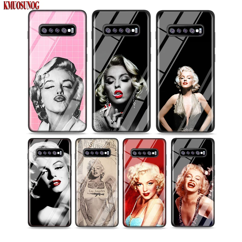 

Black Silicone Case Fashion Marilyn Monroe for Samsung Galaxy Note 10 9 8 Pro M30 M20 S10E S10 5G S9 S8 S7 Plus Cover