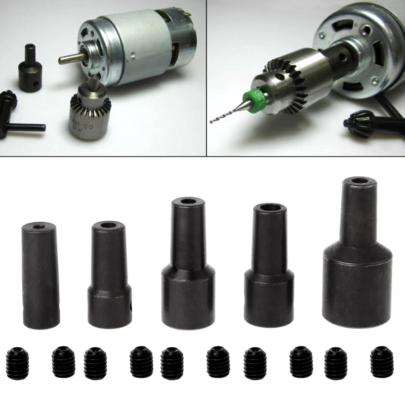 

1 Set 5mm-14mm Motor Shaft Coupler Reducing Sleeve Connector Rod For B12 Drill Chuck Black Steel Connection Shaft