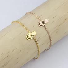 10 шт Hawaiin фрукта ананаса Шарм Браслеты гостеприимства ювелирные изделия Нержавеющая сталь Для женщин Для мужчин ручной цепи браслеты