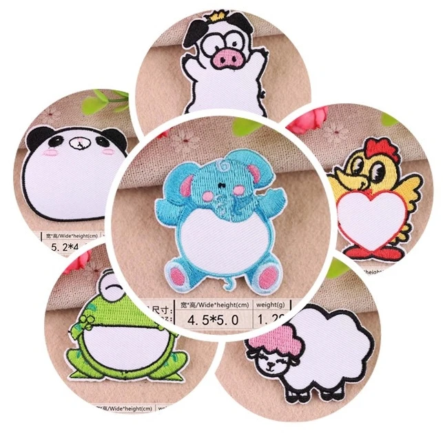 

10 pcs Embroidered Patches Blank Name Badges iron on cartoon Motif Applique kids clothes kindgarten wear recognize accessory