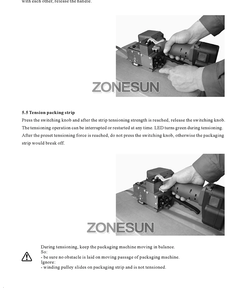 ZONESUN P323 портативный Электрический инструмент для обвязки на батарейках пластиковые фрикционные сварочные ручные инструменты для обвязки 16-19 мм ремень