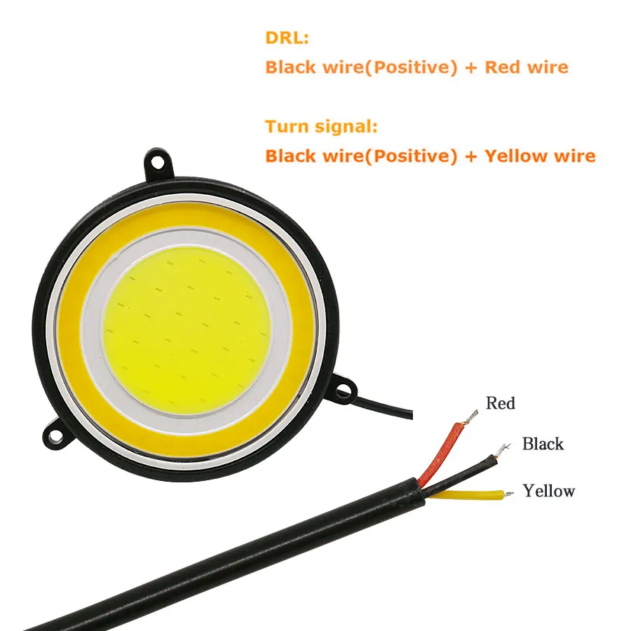 YCCPAOTU 2 шт. двойной цвет светодиодный светильник дневного света лампы Белый Янтарный круглый COB противотуманная фара DRL указатель поворота светильник s 12 в автомобильный светильник