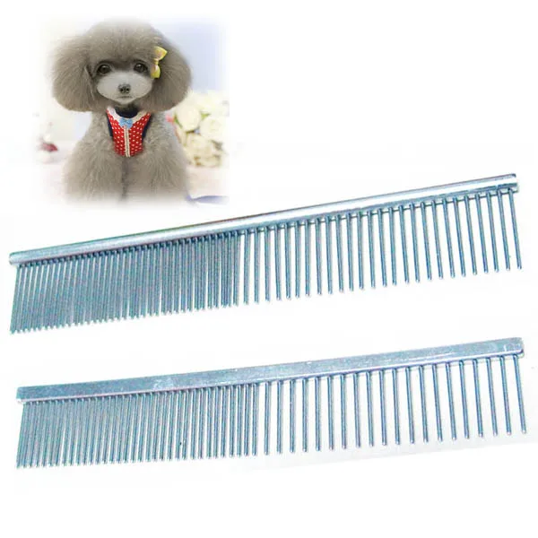 Image Newest Cute Pet Cleaning Tool Dog Cat Stainless Steel Comb Long Hair Shedding Grooming Flea Comb