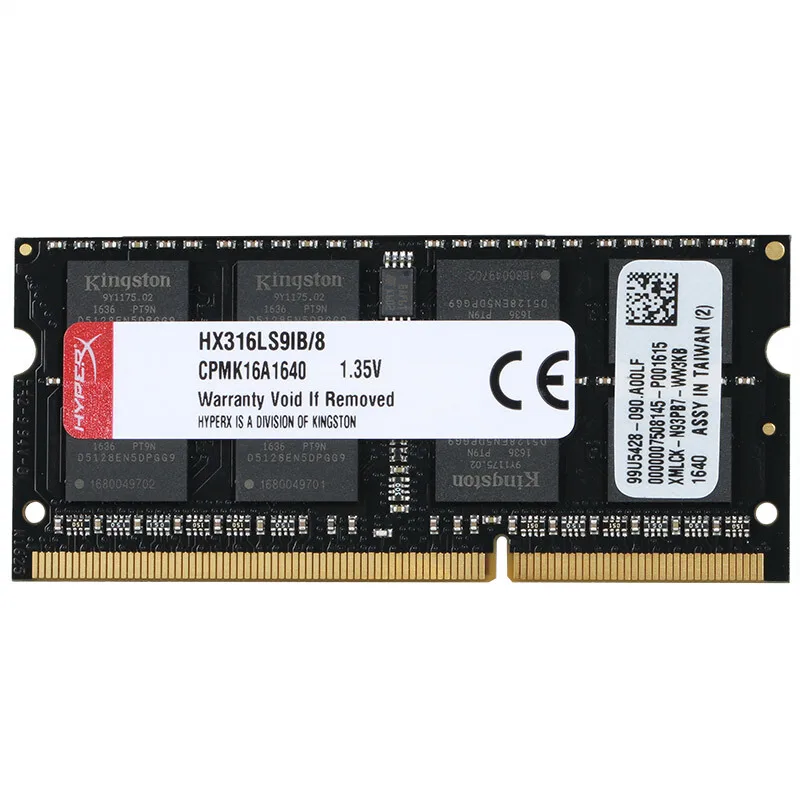 Оперативная память kingston HyperX Impact DDR3 DDR3L 4 ГБ 8 ГБ 1600 МГц CL9 SODIMM 1,35 в память для ноутбука HX316LS9IB/8 черный