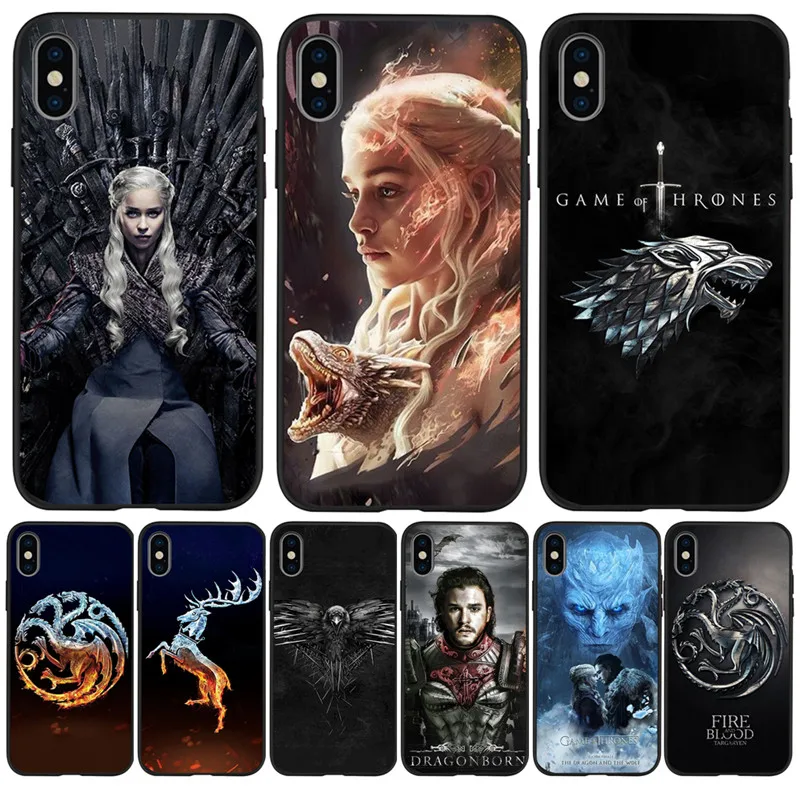 

Game Thrones Daenerys Dragon Jon Snow For iPhone X XR XS Max 5 5S SE 6 6S 7 8 Plus phone Case Cover phone Funda Coque Etui capa