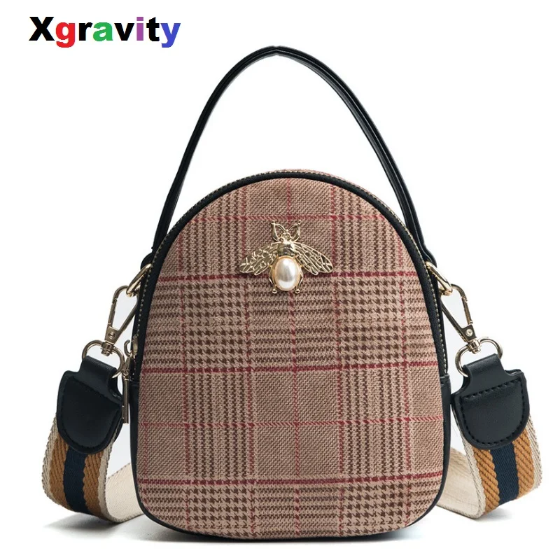 

Xgravity Autumn Plaid Bag Outdoor Shoulder Fashion Leisure Handbag Mini Girls Women Messenger Bags 2018 Elegant Bags Hot H059