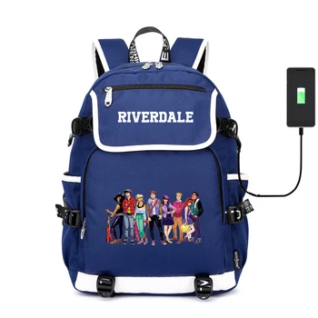 

American Riverdale USB Charging Laptop Backpack Canvas School Backpack Women Bagpack Mochila Feminina Riverdale Back Pack Rugzak