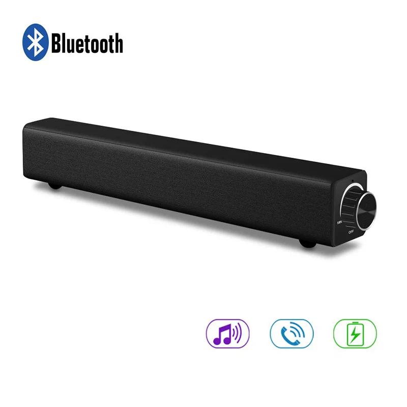 

Bluetooth Soundbar Wireless & Wired Surround Stereo Speaker HD Audio, Portable Home Theater TV Speaker Built in Subwoofer