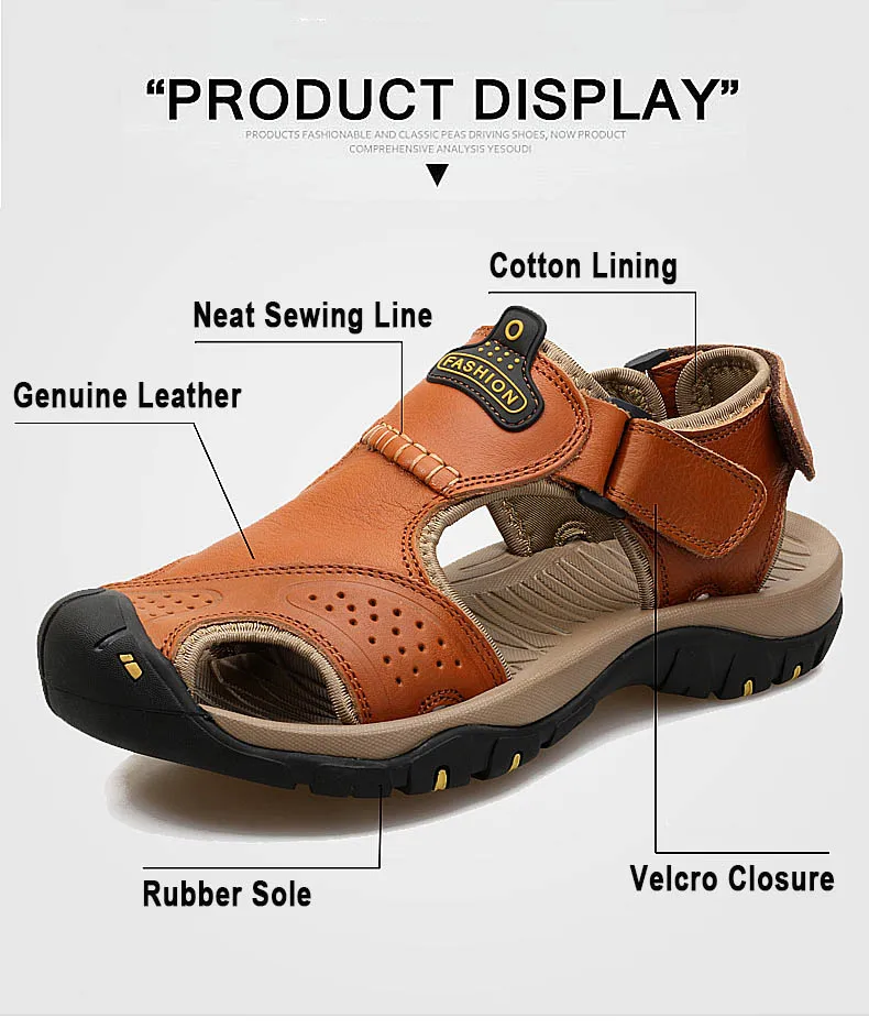 Men Summer Sandals Genuine Leather Casual Shoes Man Roman Style Beach Sandals Brand Men Summer Shoes Big Size 39-46 (7)