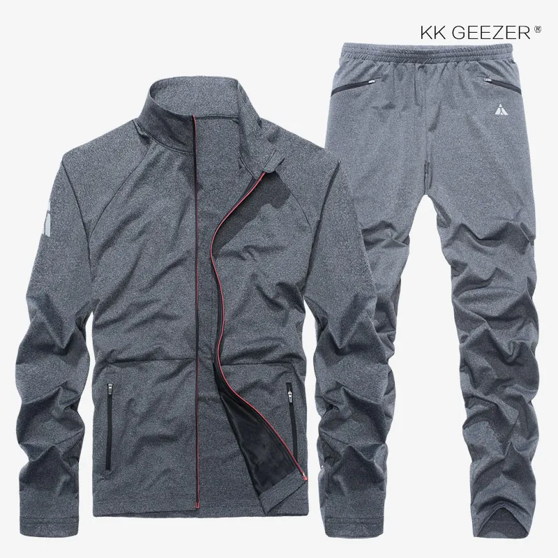 Flash Sale Men Jacket Sets Autumn Sportswear High Quality Sweatshirts Zipper Fitness Overcoat Breathable Jacket Outerwear (Jacket+Pants )
