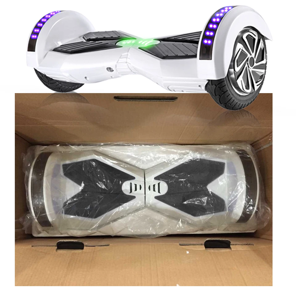 White Hoverboard Scooter Electric Moped 2 Wheel Balance Board Electric Skateboard Wheels Hoverboard 6.5 8 10 Inch