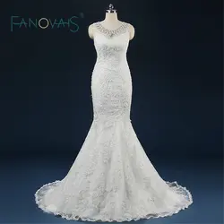 Robe De Mariage принцесса Bling Scoop Жемчуг Кристаллы Роскошные свадебное платье Vestido De Noiva asaw70