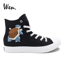 Вэнь мужские и женские кроссовки обувь для мальчиков и девочек Аниме Покемон серии Blastoise Bulbasaur Пикачу высокие холщовые эспадрильи кеды