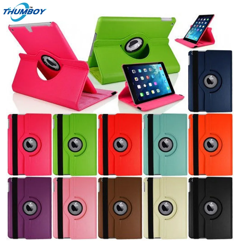 High quality 360 Rotation PU Leather Case for Apple iPad Air 1 Tablet