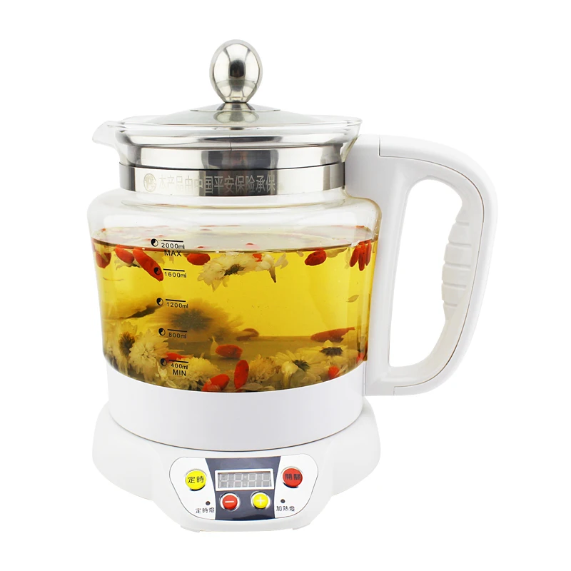 Health Pot Multifunction Thick Glass Tea Maker Black Teapot Electric